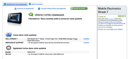 Dell streak 7 fin disparition site us