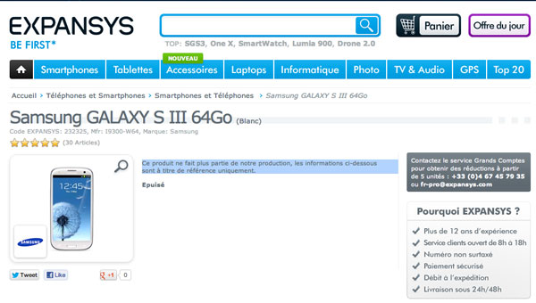 Samsung Galaxy S3 : la version 64 Go annulée par le constructeur ?
