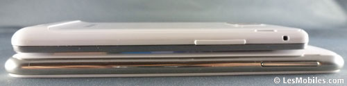 Samsung Galaxy Note blanc Samsung Galaxy S2 blanc comparatif photos