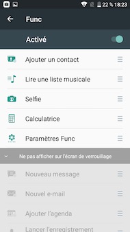 Alcatel Shine Lite interface