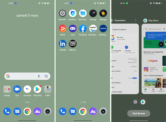 Interface du realme GT 2 Pro