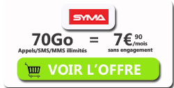 forfait Syma Mobile 70Go