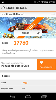 Panasonic Lumix CM1 : 3Dmark