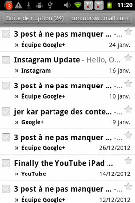 Acer Liquid Z110 Duo : Gmail