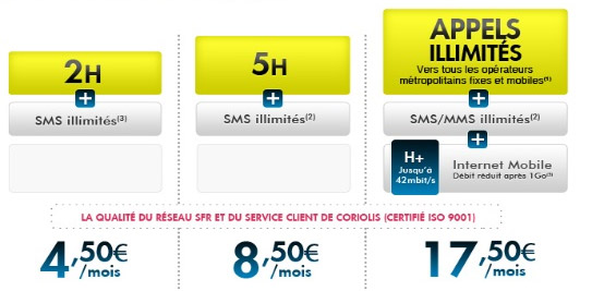 Coriolis Télécom lance son forfait tout illimité à 17,50 euros