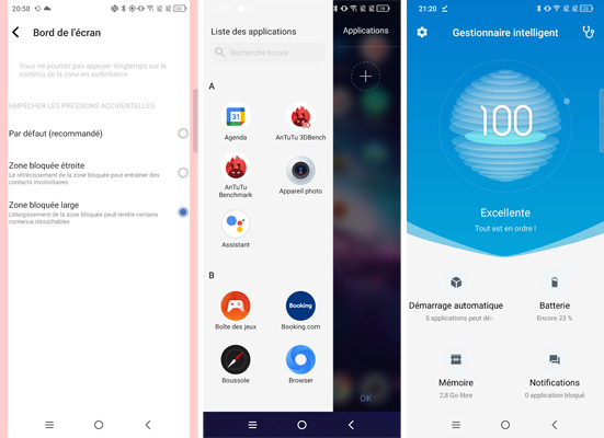 Gestion bord écran TCL 20 Pro 5G