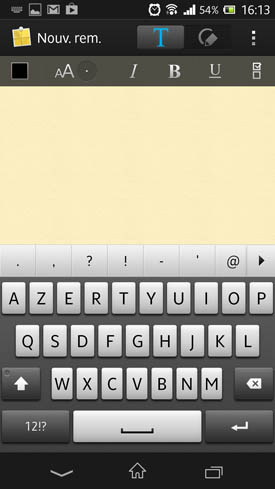 Sony Xperia Z clavier
