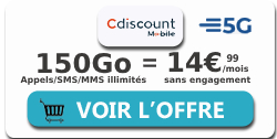 Forfait 150Go 5G Cdiscount