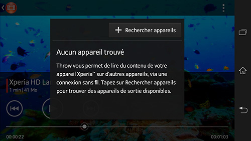 Sony Xperia SP : lecteur vidéo