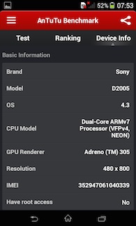 Sony Xperia E1 Antutu