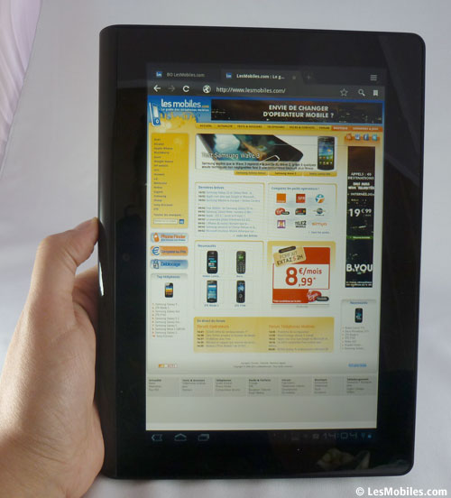 Sony Tablet S : navigation Internet