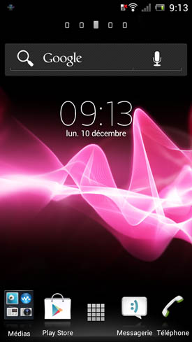 Sony Xperia J : homescreen