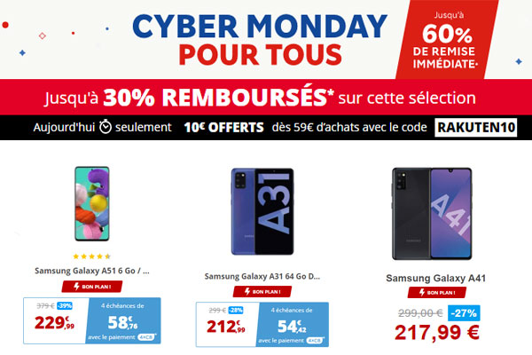 10€ offerts dès 59€ d’achat grâce au Cyber Monday Rakuten