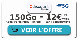 Forfait 150Go 5G CM