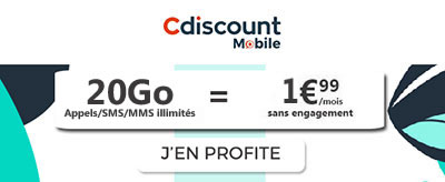 Forfait 20Go Cdisocunt Mobile 20Go