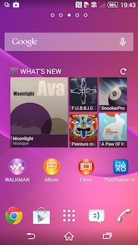 Sony Xperia Z2 interface