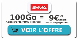 Forfait 100Go de Syma Mobile