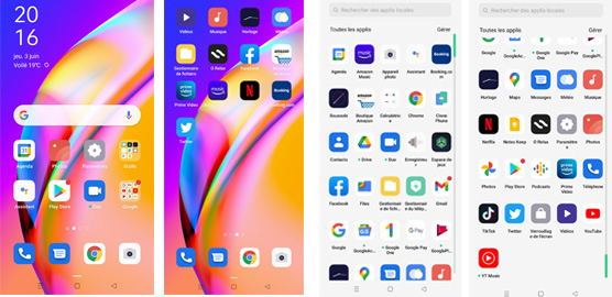 Ecran d'accueil de l'Oppo A94 5G