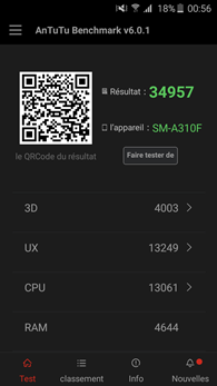Samsung Galaxy A3 (2016) : AnTuTu