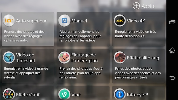 Sony Xperia Z2 Appli Photo
