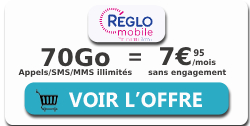 Forfait Réglo Mobile 70 Go à 7,95 ?/mois