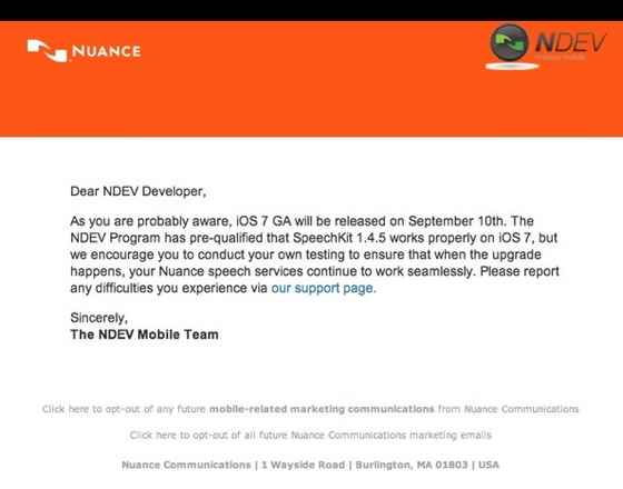 iOS 7 dispo dès le 10 septembre prochain ?