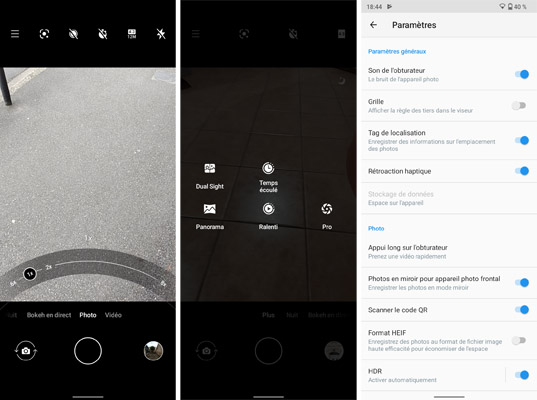 Interface caméra du Nokia G50