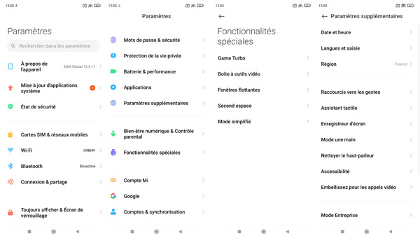 Suite gestion des paramètres du Xiaomi 11T Pro