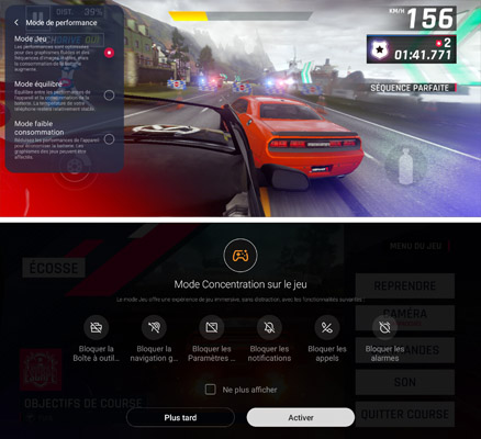 Interface jeu avec l'Oppo Reno6 Pro