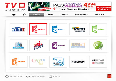 Pluzz arrive dans les Neufbox Evolution et les smartphones chez SFR 