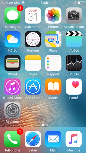 Apple iPhone 6S interface