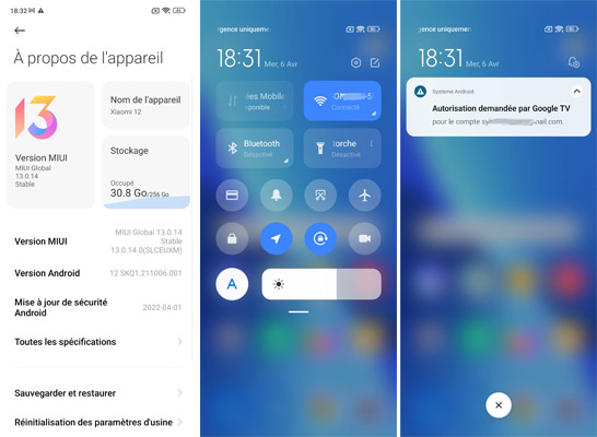 Suite interface du Xiaomi 12