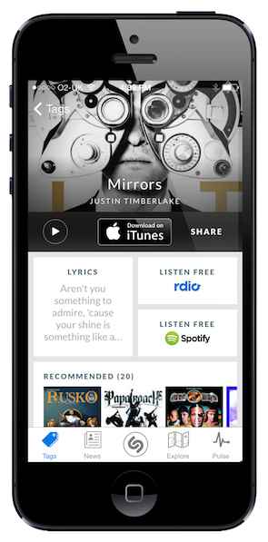 Shazam présente la nouvelle version de son application (MWC 2014)
