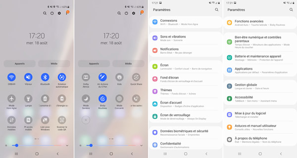 Suite interface Samsung Galaxy Note 20 Ultra