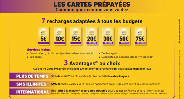 La Poste Mobile : les cartes prépayées