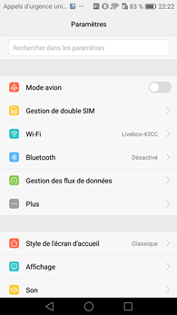 Huawei P9 Lite : Paramètres