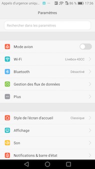 Huawei P9 interface