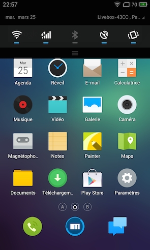 Meizu MX3 zone de notifications