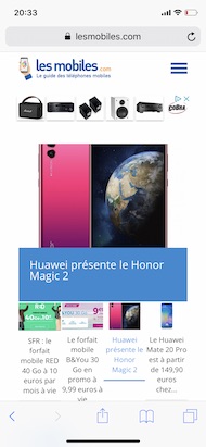 Apple iPhone XS navigateur web