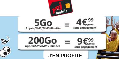 Forfaits NRJ Mobile 5Go et 200Go