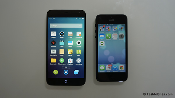 Meizu MX3 avec Apple iPhone 5