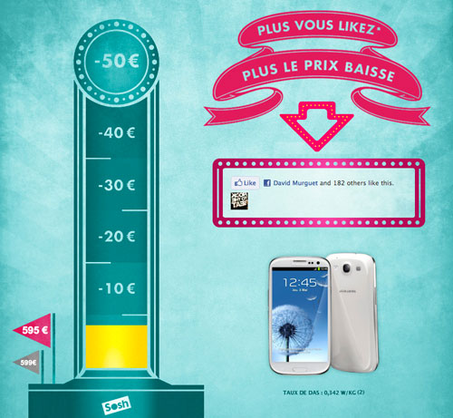 Sosh lance un jeu sur Facebook pour faire baisser le prix du Samsung Galaxy S3