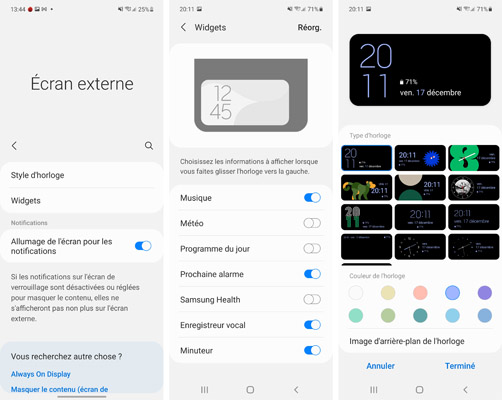 Détail paramètres du Samsung Galaxy Z Flip 3
