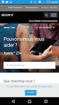 Sony Xperia Z3+ interface