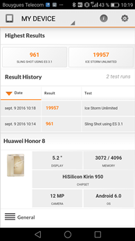 Honor 8 : 3Dmark