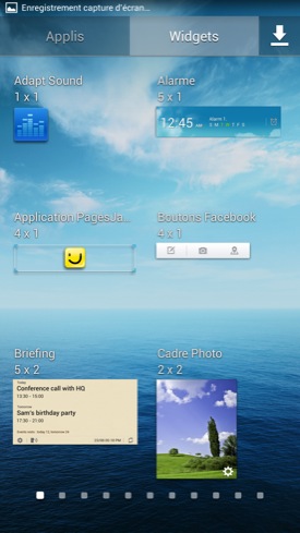 Samsung Galaxy Mega 6.3 widget