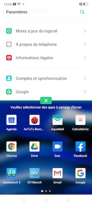 Oppo Reno 2 : menu paramètres