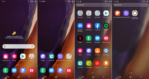 Interface du Samsung Galaxy Note 20 Ultra 5G