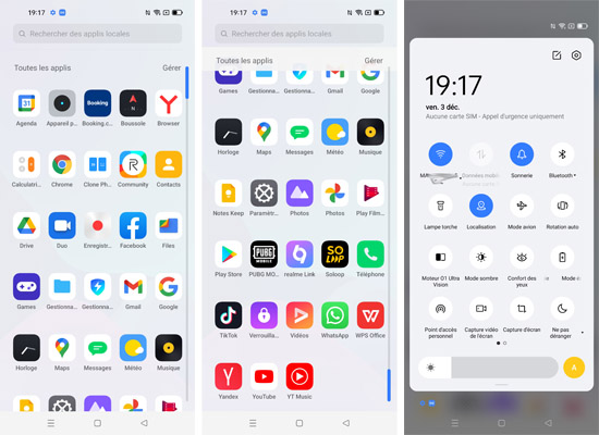 Applications préinstallées