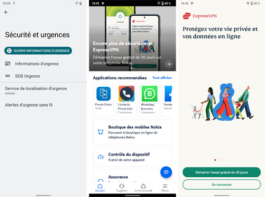 Paramètres de sécurité du Nokia G50